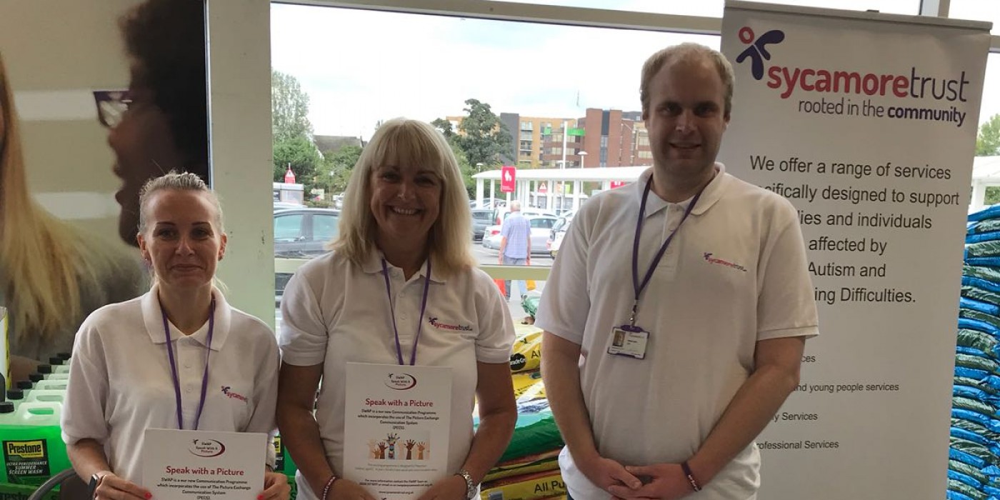 Ann Marie, Cheryl & Robert from the Sycamore Trust UK at Tesco in Romford